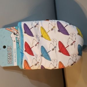 2 pk Peanuts snoopy summer beach umbrellas mini mitts NWT